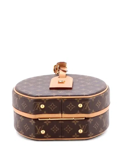 Pre-owned Louis Vuitton Petite Boite Chapeau Bag Monogram Canvas Crossbody Bag In Brown