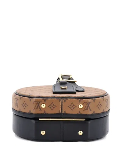 Pre-owned Louis Vuitton Petite Boite Chapeau Bag Reverse Monogram Canvas Shoulder Bag In Black