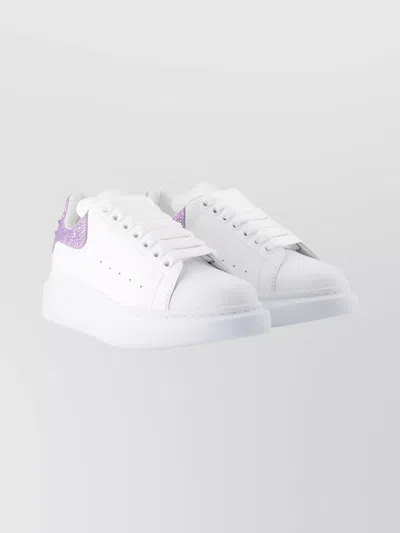 Alexander Mcqueen Mcqueen Oversized Crystal Embellished Sneaker In White