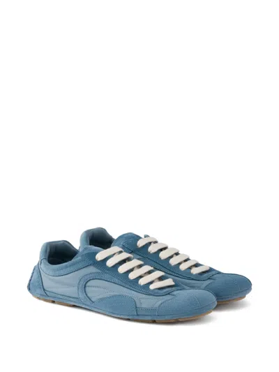 Prada Montecarlo Re-edition Logo Lace-up Sneakers In Blue