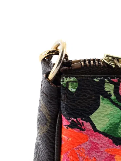 Pre-owned Louis Vuitton Pochette Accessoires Limited Edition Monogram Roses Shoulder Bag In Brown