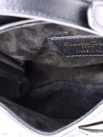 Pre-owned Dior Saddle Handbag Leather Mini Shoulder Bag In Black