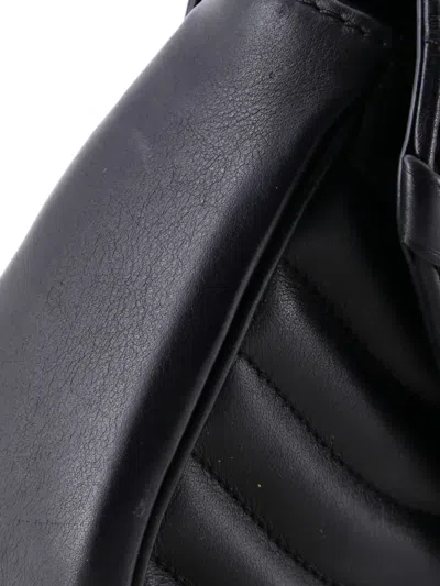 Pre-owned Louis Vuitton New Wave Chain Bag Quilted Leather Mm Crossbody Bag In Black