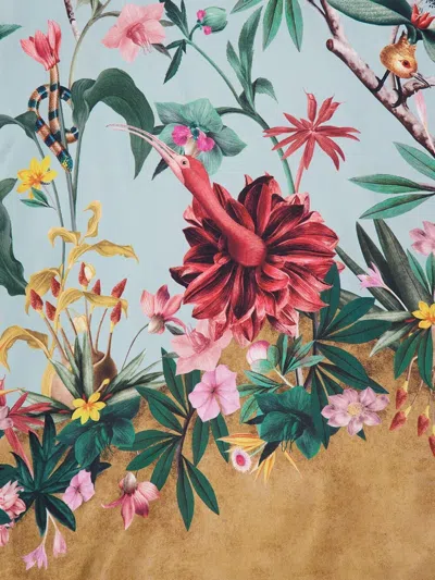 La Doublej Magnifico Floral Silk Twill Maxi Dress In Blue