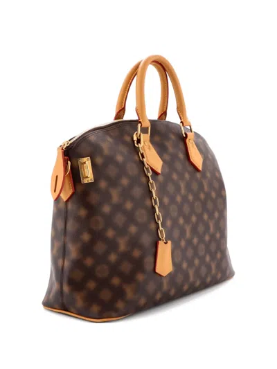 Pre-owned Louis Vuitton Neo Lockit Handbag Limited Edition Blurry Monogram Canvas Satchel In Brown