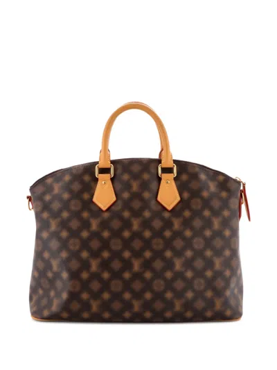 Pre-owned Louis Vuitton Neo Lockit Handbag Limited Edition Blurry Monogram Canvas Satchel In Brown