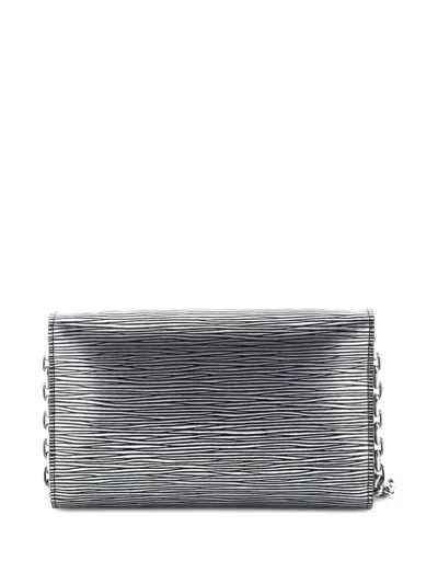 Pre-owned Louis Vuitton Twist Chain Wallet Epi Leather Crossbody Bag In Silver
