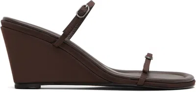 St Agni Brown Petit Belt Detail Wedge Heeled Sandals