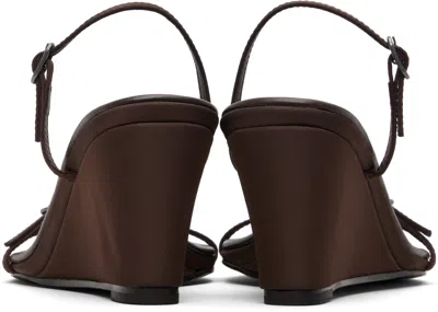 St Agni Brown Petit Belt Detail Wedge Heeled Sandals