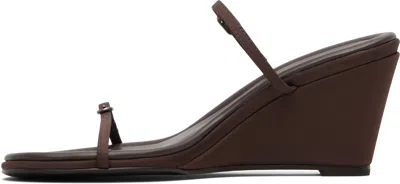 St Agni Brown Petit Belt Detail Wedge Heeled Sandals