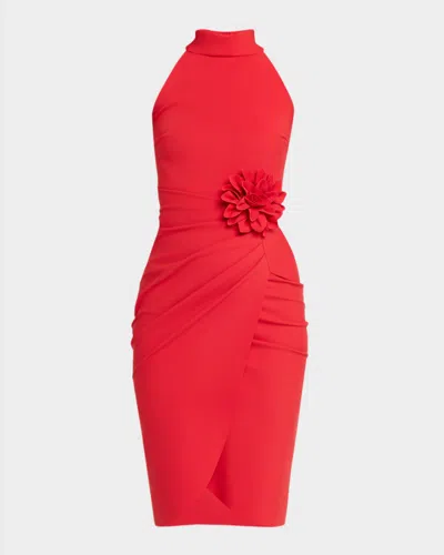Chiara Boni La Petite Robe Gudruly Bis Rosette Sleeveless Midi Dress In Red