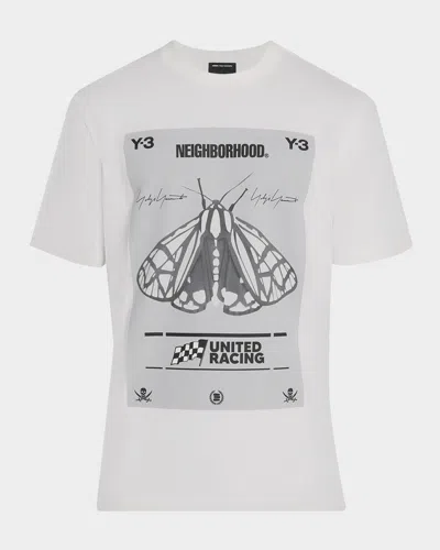 Y-3 X Neighborhood Men's Moth Logo T-shirt In White