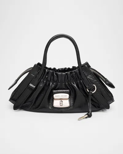 Marc Jacobs The Croc Cristina Small Satchel Crossbody Bag In Black