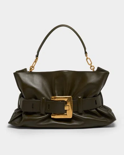 Balmain Anthem Medium Shoulder Bag In Leather