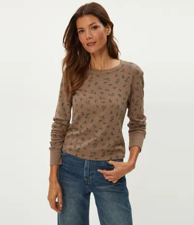 Michael Stars Palmer Printed Cropped Tee In Brown