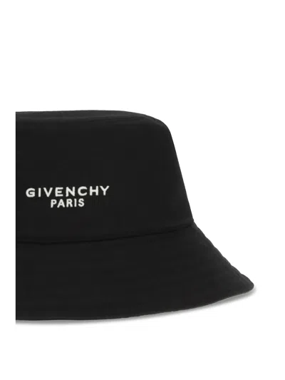 Givenchy Black Logo Bucket Hat In Black
