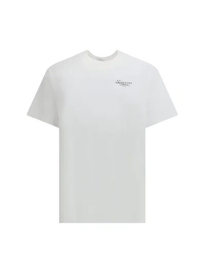 Givenchy Men White Crew Neck T-shirt With Logo On Front And Back In Cotton Man In White