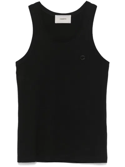Coperni Logo Tank Top Fitted Scoop Neck In Black