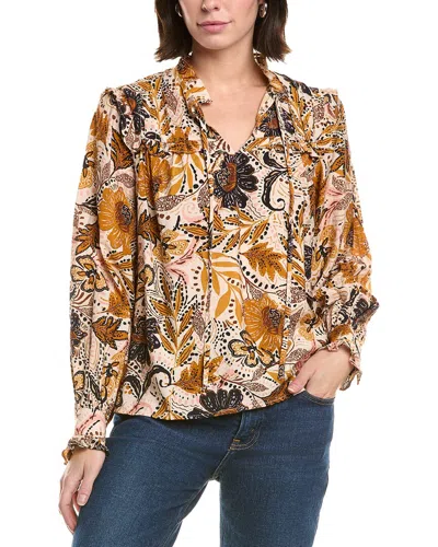 Fate Botanical Print Blouse In Brown