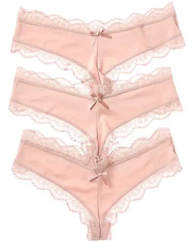 House Of Desire 3pk Vera Micro & Lace G-string In Pink