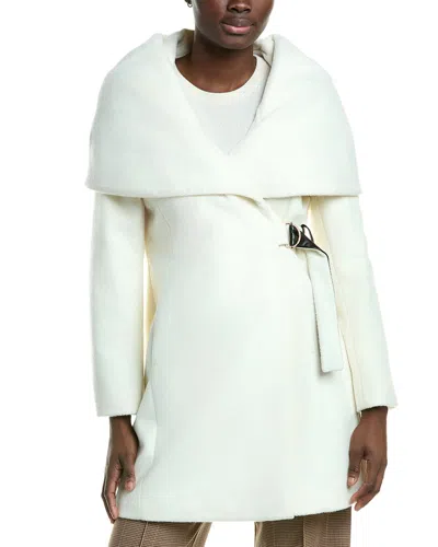 Via Spiga Wool-blend Hooded Coat In White