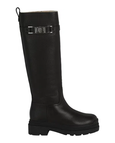 Ferragamo Ryder F Knee-high Boots In Black