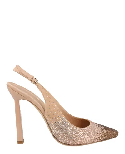 Ferragamo Jessie Crystal-embellished Slingback Pumps In Gold