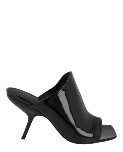Ferragamo Era Peep Toe Slide Sandal In Black