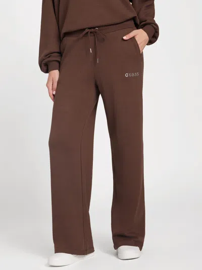 Guess Factory Constance Wide-leg Joggers In Brown