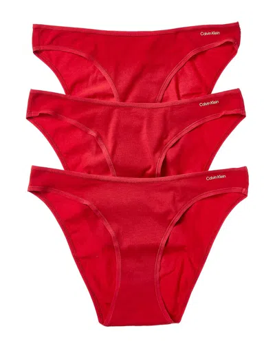 Calvin Klein 3pk Ideal Bikini In Brown