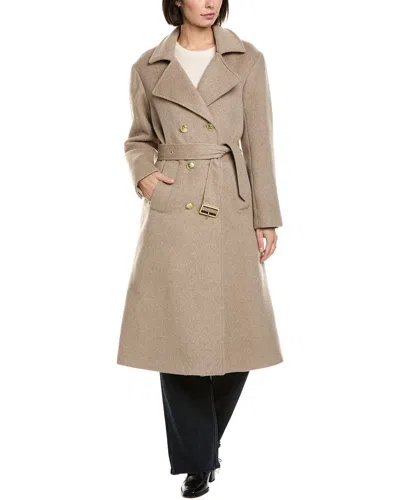 Cynthia Rowley Wool-blend Trench Coat In Brown