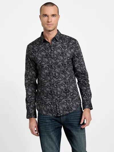 Guess Factory Glaston Paisley Shirt In Black