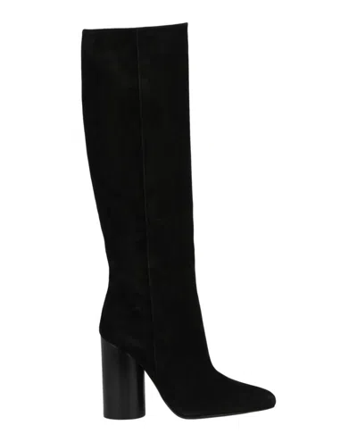 Ferragamo Pampero Suede Knee-high Boots In Black