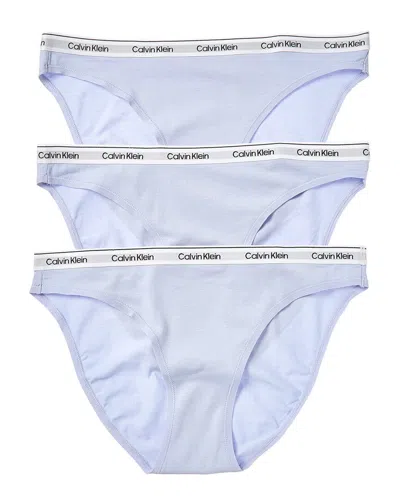 Calvin Klein 3pk Modern Logo Bikini In Blue