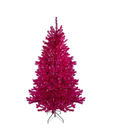 Northlight 6" Metallic Tinsel Artificial Christmas Tree Unlit In Red