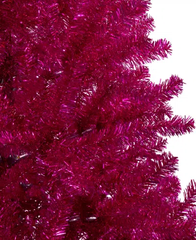 Northlight 6" Metallic Tinsel Artificial Christmas Tree Unlit In Red