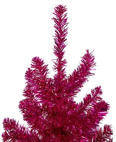 Northlight 6" Metallic Tinsel Artificial Christmas Tree Unlit In Red