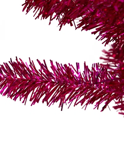 Northlight 6" Metallic Tinsel Artificial Christmas Tree Unlit In Red