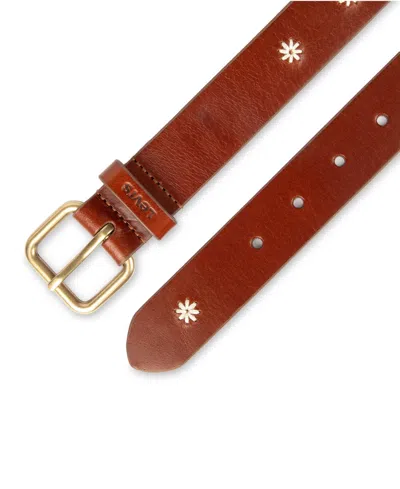 Levi's Women's Casual Floral Embroidered Belt In Brown