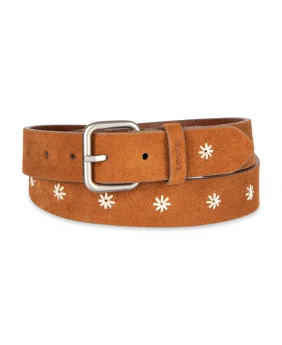 Levi's Women's Casual Floral Embroidered Belt In Brown