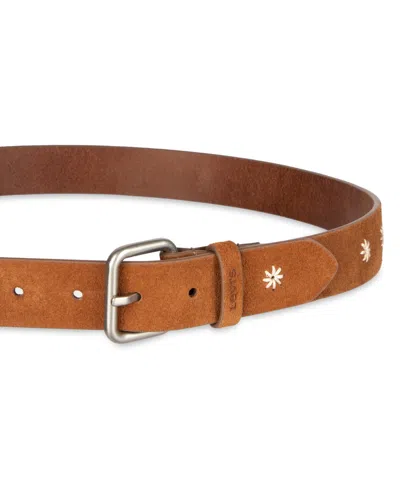 Levi's Women's Casual Floral Embroidered Belt In Brown