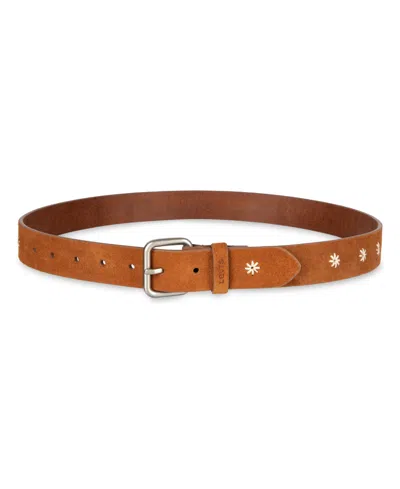 Levi's Women's Casual Floral Embroidered Belt In Brown