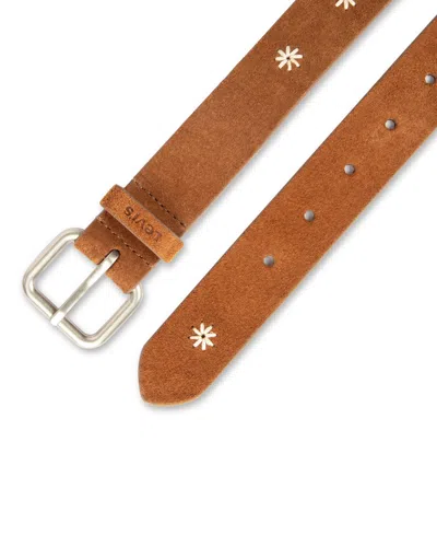 Levi's Women's Casual Floral Embroidered Belt In Brown