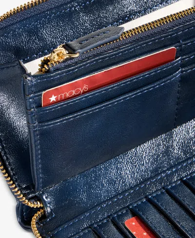 On 34th Angii Solid Zip-around Wallet, Macy's Exclusive In Blue