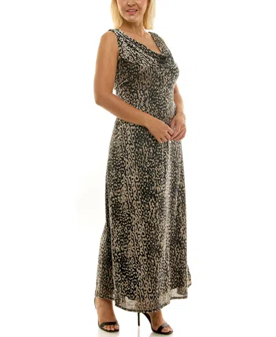 Taylor Plus Size Animal Printed Fit And Flare Dress In Green