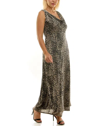 Taylor Plus Size Animal Printed Fit And Flare Dress In Green