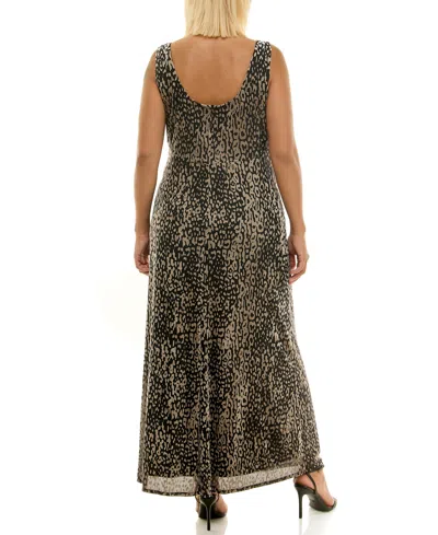 Taylor Plus Size Animal Printed Fit And Flare Dress In Green