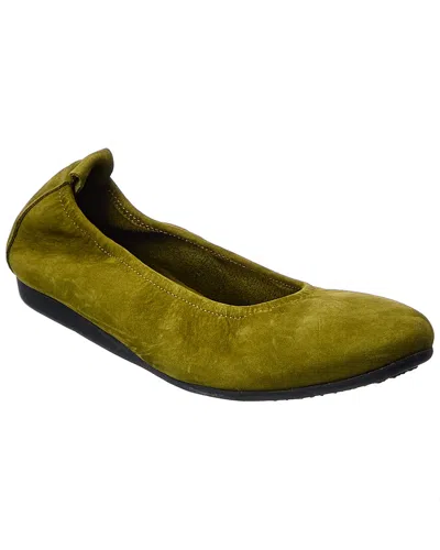 Arche Laius Leather Flat In Green