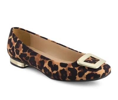 Andrea Women's Animal Print Ballet Flats 90671 In Black