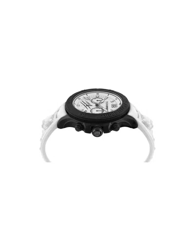 Plein Sport Mens Warrior Tech Chronograph Date Quartz White Silicone Strap 47.5mm In Multi